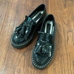 Rag & Bone black platform loafers size 7.5